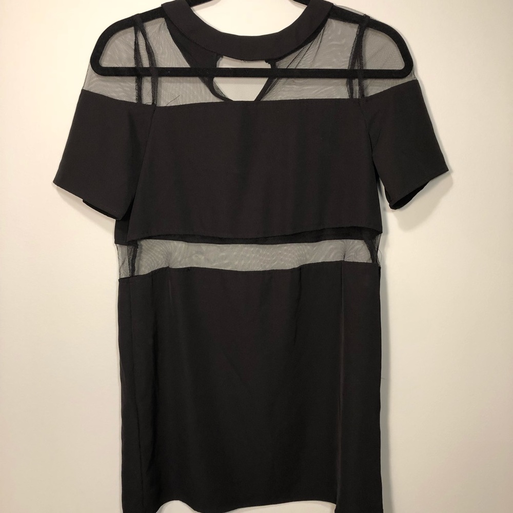 Tobi mesh, cut-out t-shirt dress.